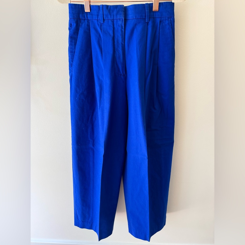 COS Women’s Vibrant Blue Pleated Wide Leg Chinos